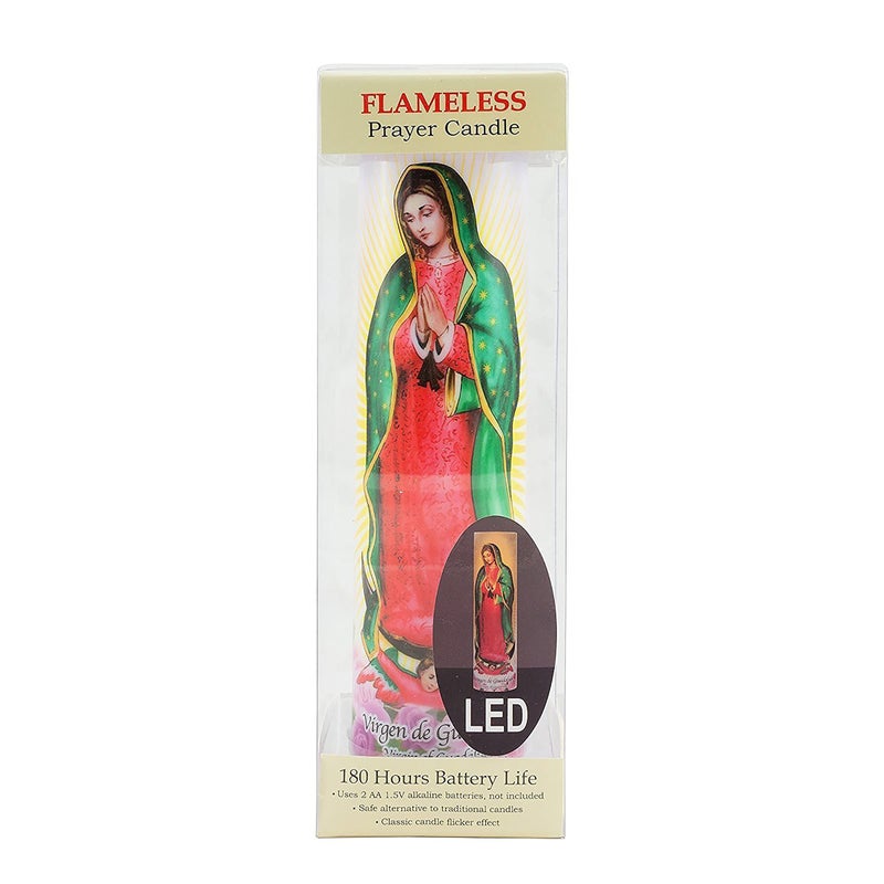 Stonebriar شمعة صلاة LED بدون لهب لعذراء غوادالوبي، ديكور ديني فريد، فكرة هدية ليوم الأم، عيد ميلاد، أو أي عطلة 8.2 بوصة - Image 5